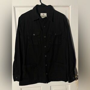 Dravus Black Button-Up 100% Cotton Shirt With Pockets Men’s Size Medium